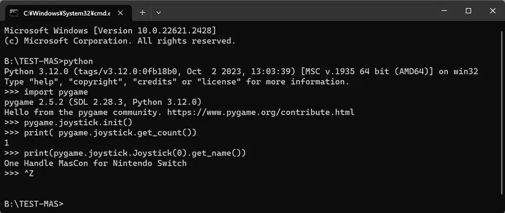 Python pygame Test OK